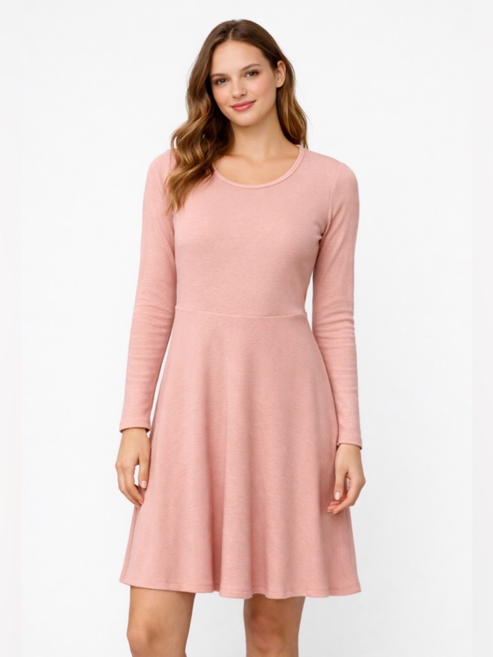 Pink Long Sleeve Coquette Dress - Soft & Flowy - Size S